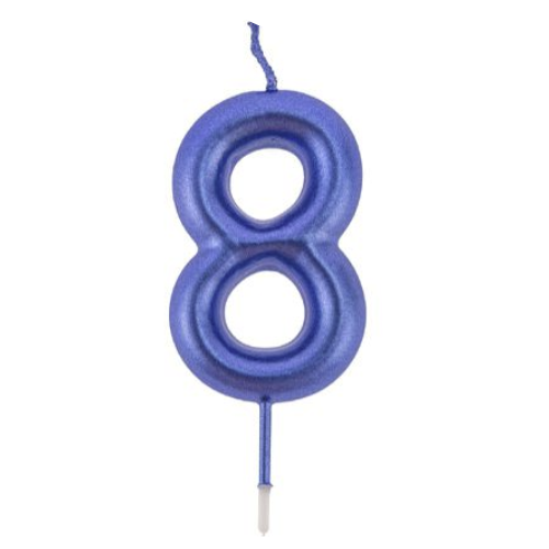 Vela Número Azul 6 cm