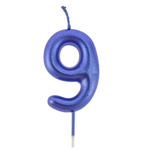 Vela Número Azul 6 cm