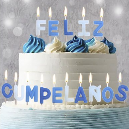 Vela Feliz Cumpleaños Letras 6cm - Azul y Rosa