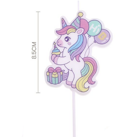 Vela Unicornio 8.5cm - Decoración Tarta Cumpleaños