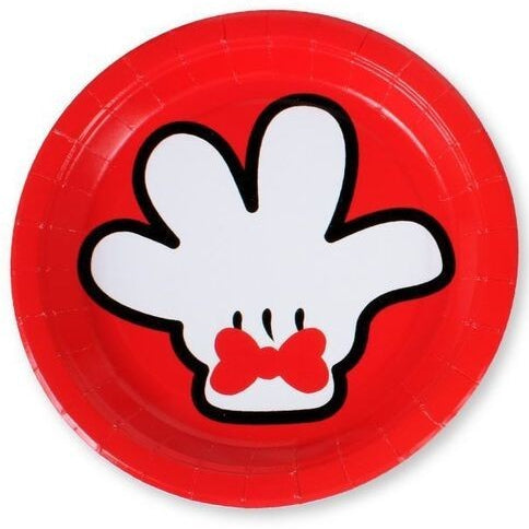 Platos Mickey Mouse Rojo Cumpleaños 23cm 6uds