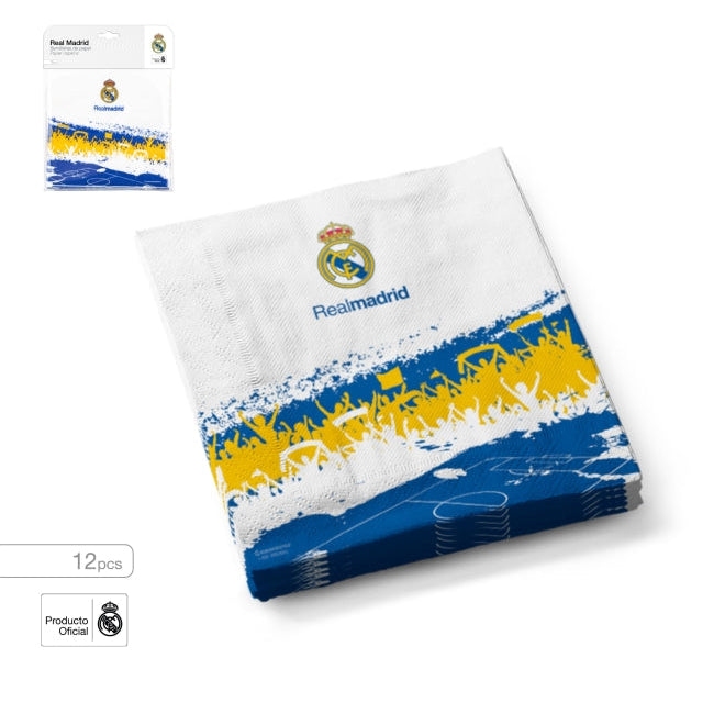 Servilletas Real Madrid Azul Marino Escudo 33x33cm 12 uds