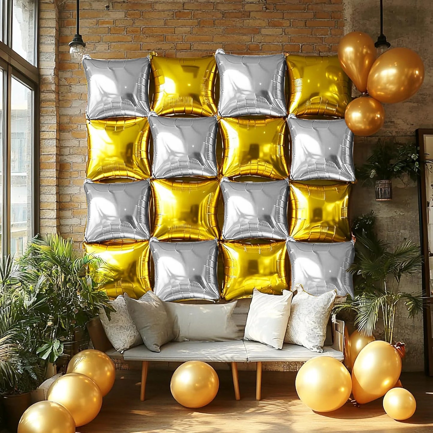 Globo Cuadrado de Foil Bicolor 1 ud – Decoración para Fiestas y Eventos