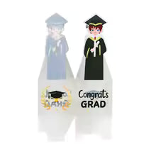 Caja Regalo Transparente Graduación PVC 7x7x20cm - Pack 4 uds