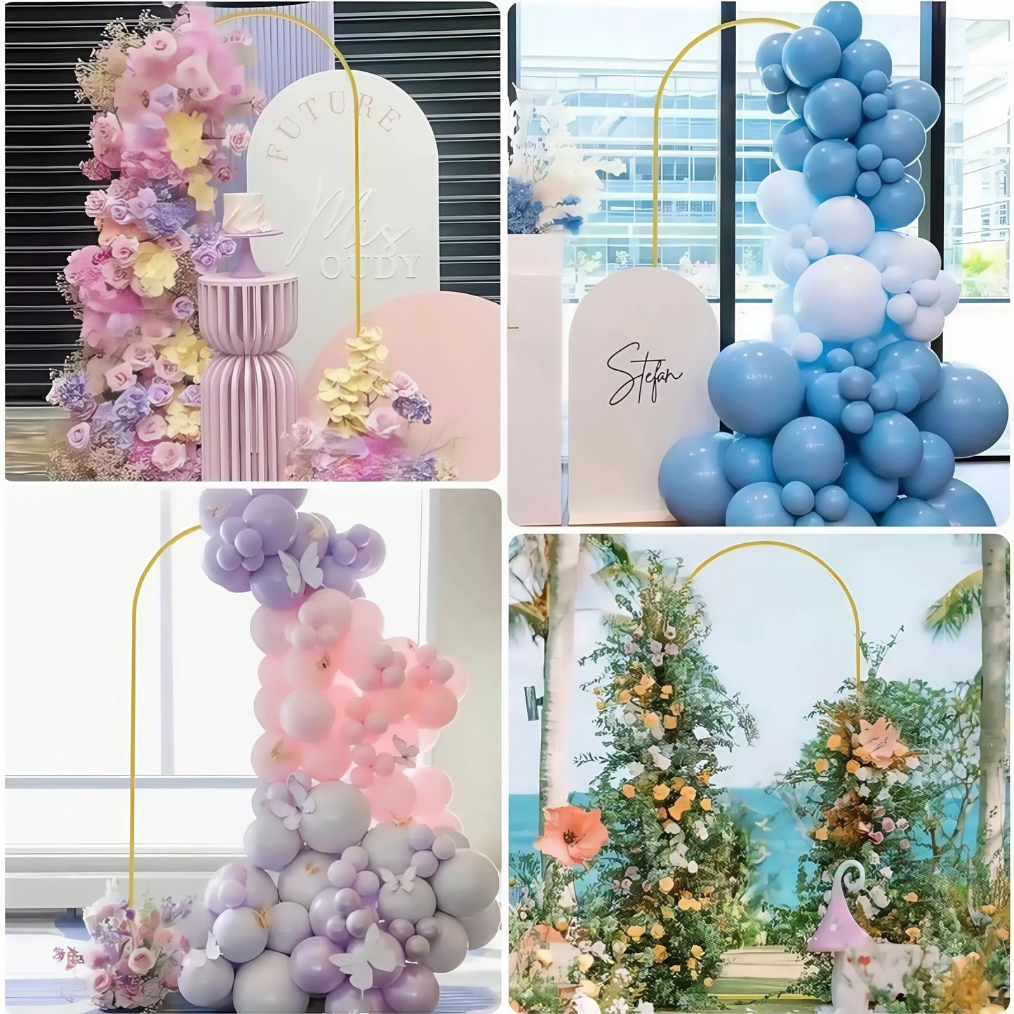 Arco de Metal Dorado para Globos