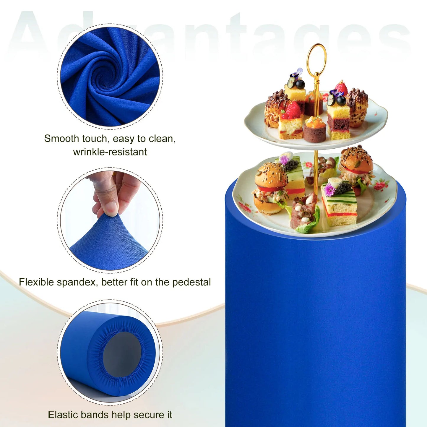 Fundas Elásticas para Pedestales Cilíndricos - Set de 3 Piezas
