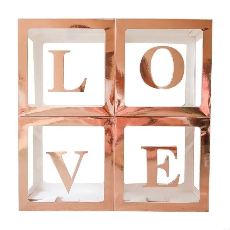 Cajas Decorativas "LOVE" para Boda y Eventos 30x30 cm,Set 4 uds