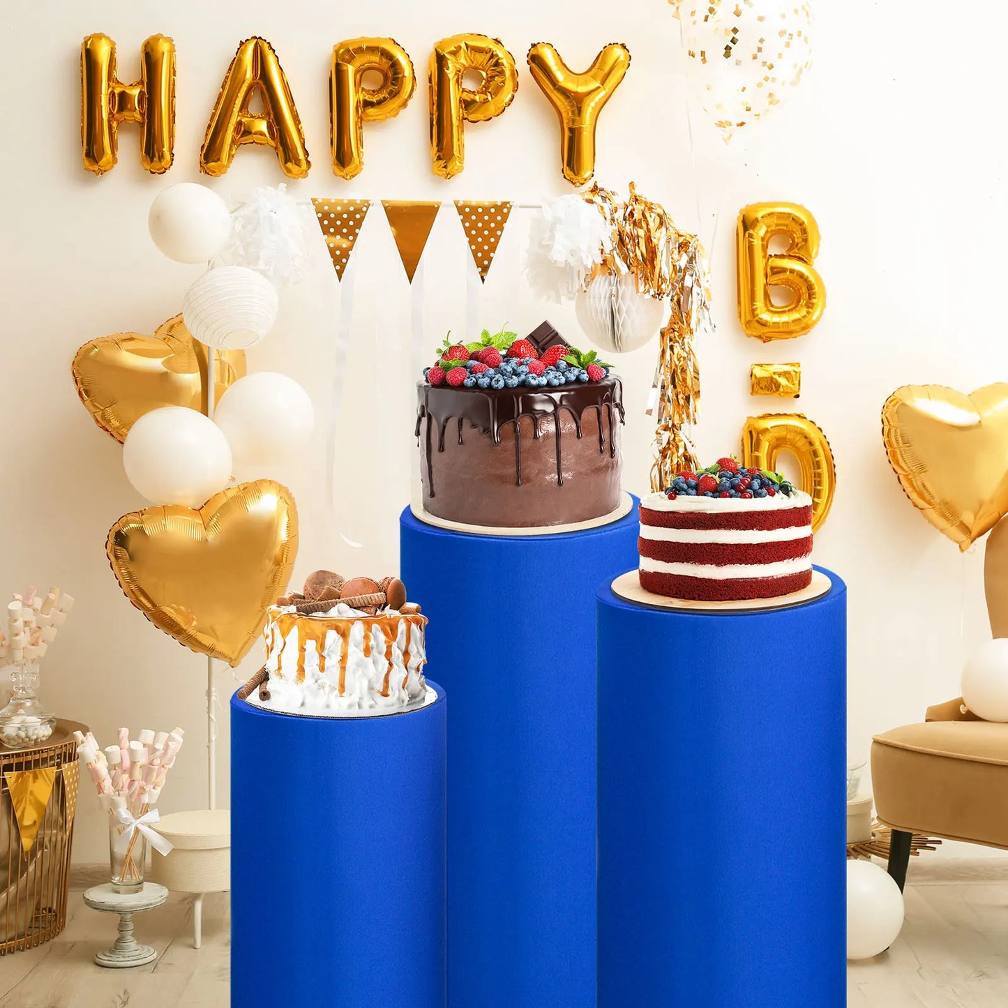 Fundas Elásticas para Pedestales Cilíndricos - Set de 3 Piezas