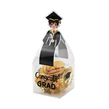Caja Regalo Transparente Graduación PVC 7x7x20cm - Pack 4 uds
