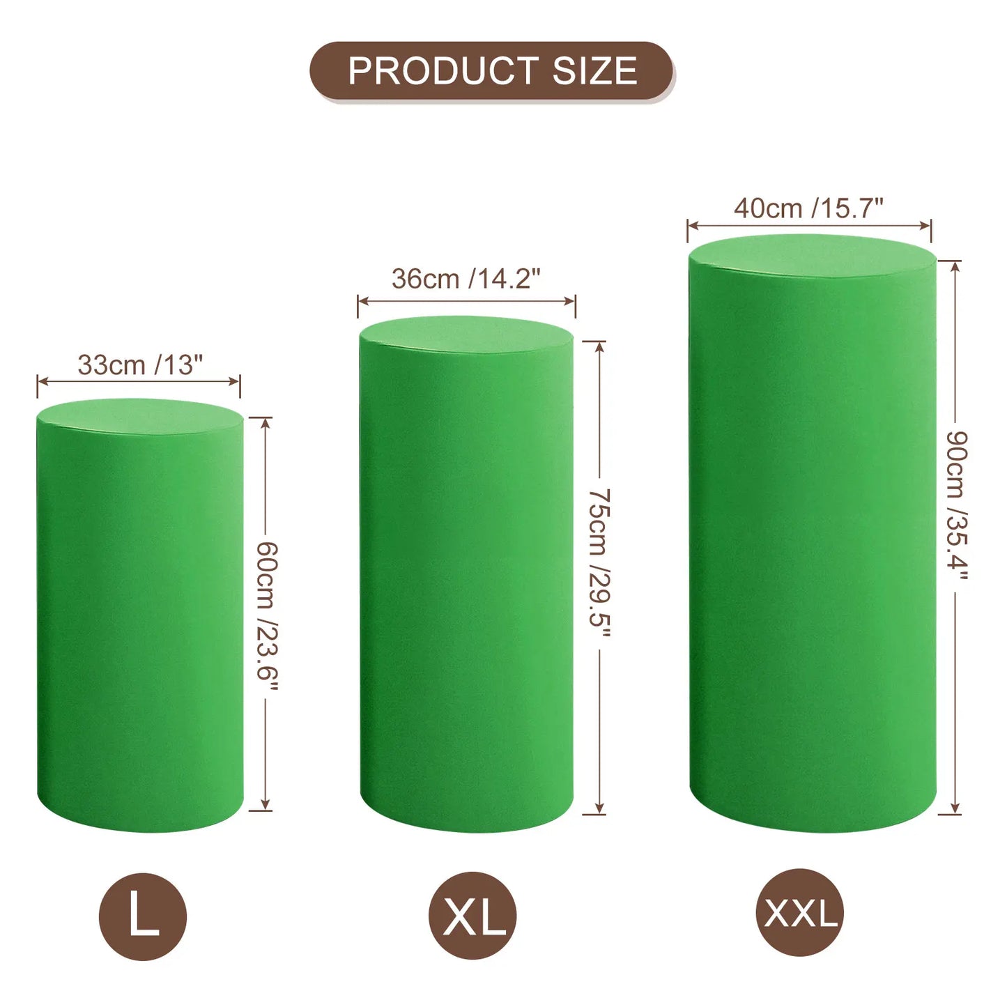 Fundas Elásticas para Pedestales Cilíndricos - Set de 3 Piezas