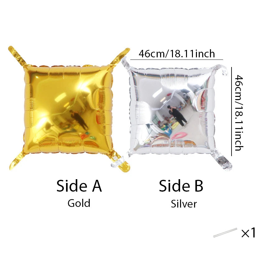 Globo Cuadrado de Foil Bicolor 1 ud – Decoración para Fiestas y Eventos