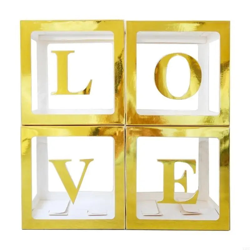 Cajas Decorativas "LOVE" para Boda y Eventos 30x30 cm,Set 4 uds