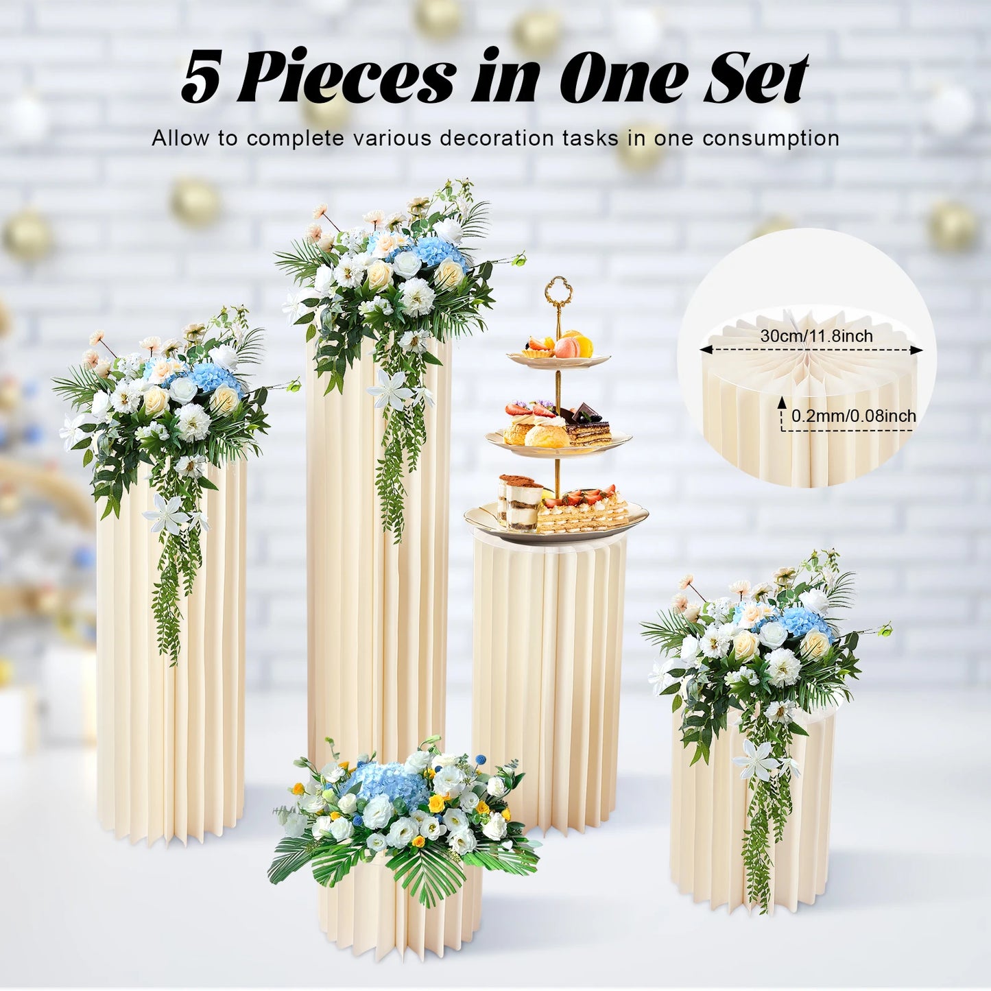 Soporte de Flores Cartón Panal Cilindro PVC Plegable