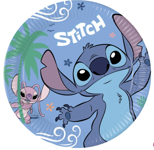 Platos Stitch Y Angel 8uds