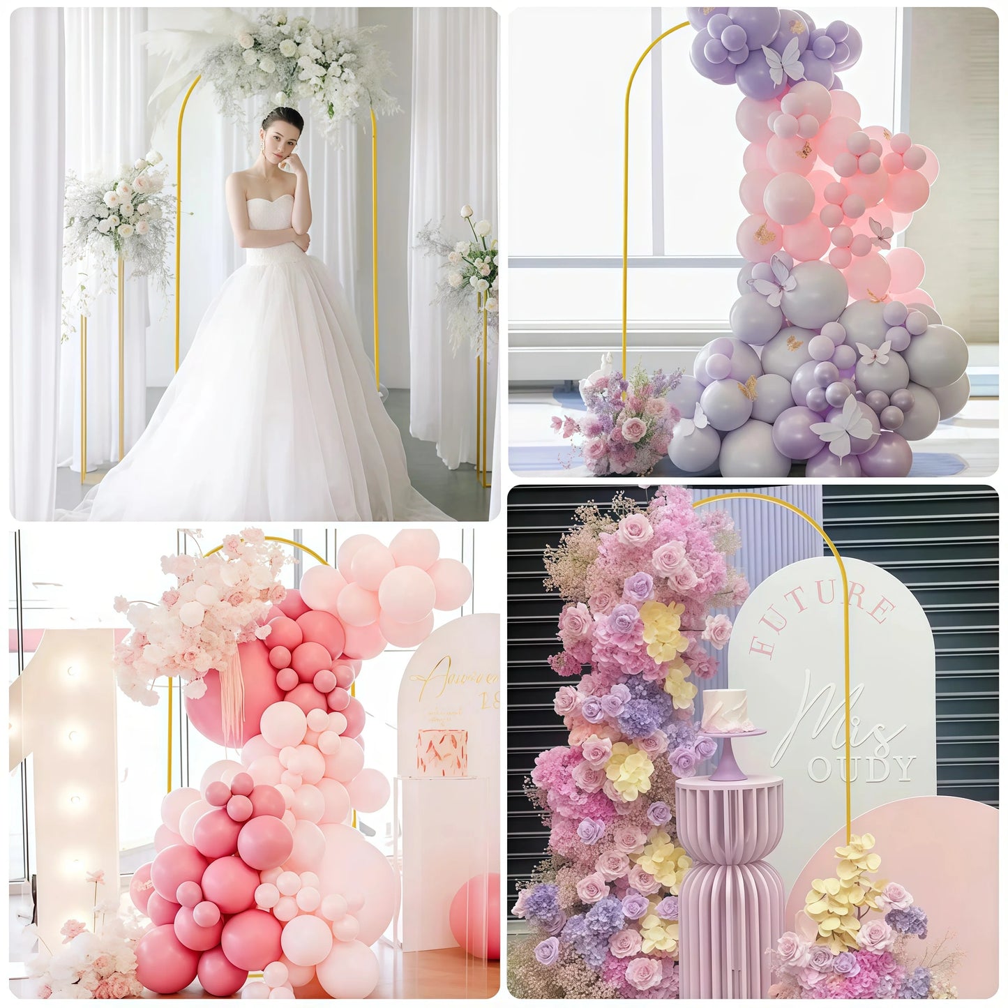 Arco de Metal Dorado para Globos