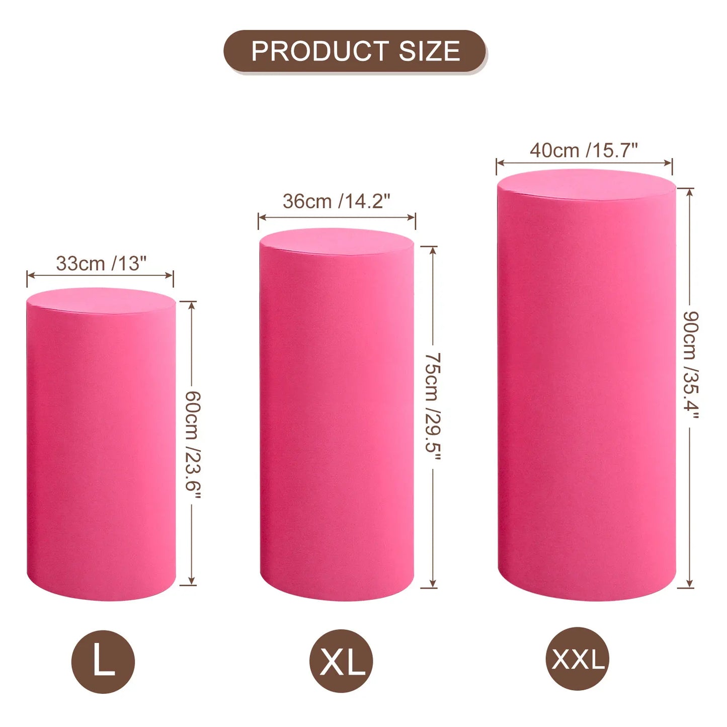 Fundas Elásticas para Pedestales Cilíndricos - Set de 3 Piezas