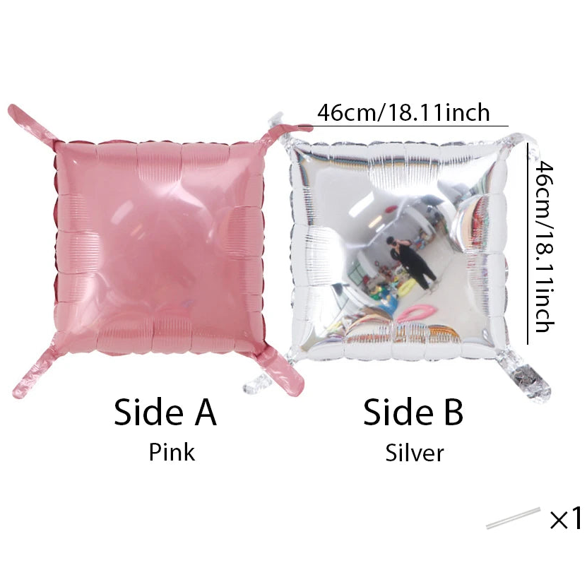 Globo Cuadrado de Foil Bicolor 1 ud – Decoración para Fiestas y Eventos