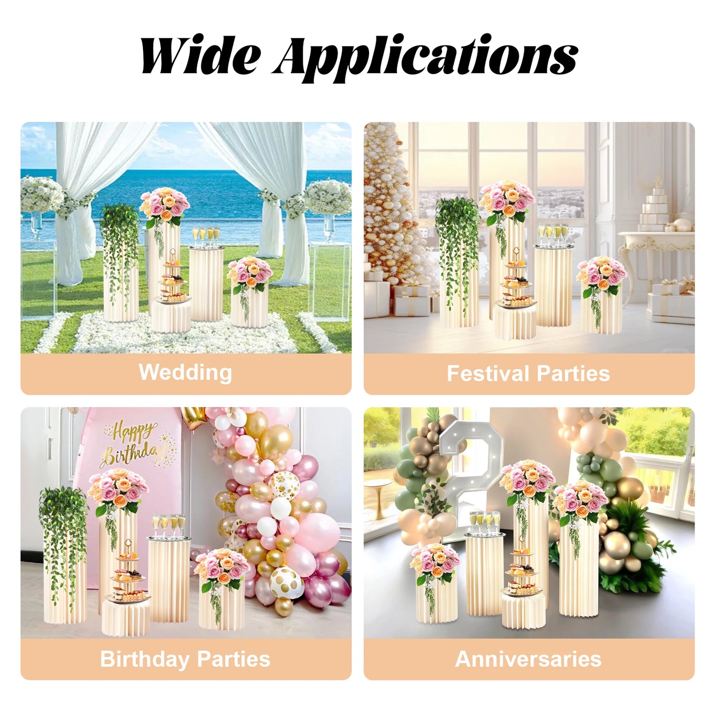 Soporte de Flores Cartón Panal Cilindro PVC Plegable