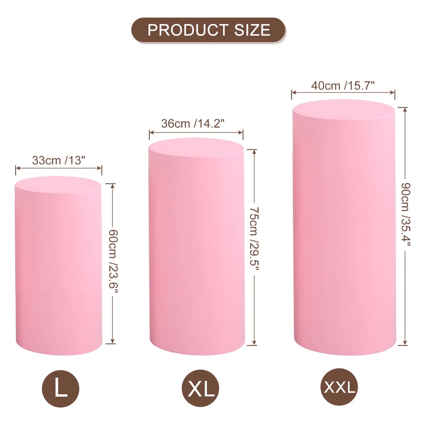 Fundas Elásticas para Pedestales Cilíndricos - Set de 3 Piezas