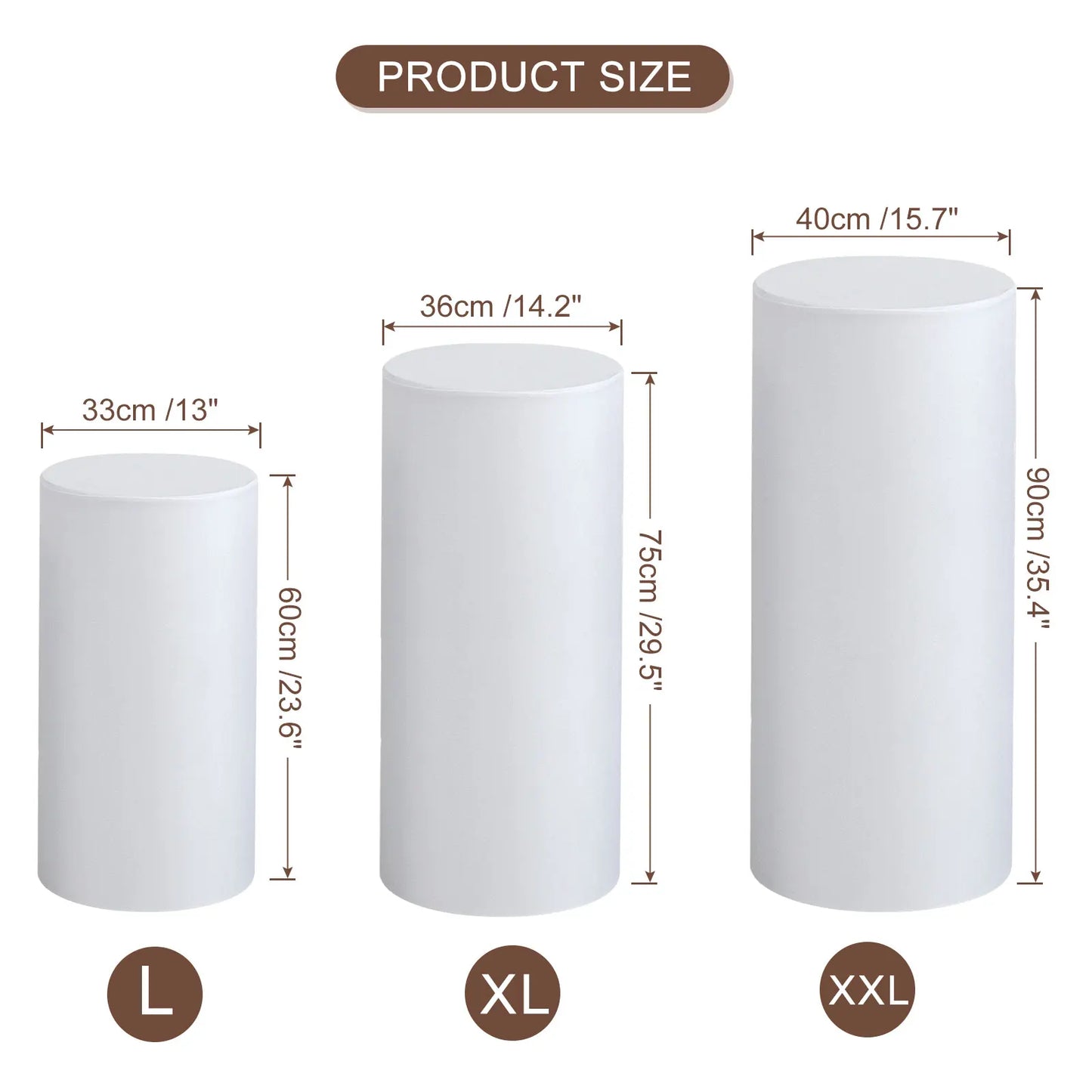 Fundas Elásticas para Pedestales Cilíndricos - Set de 3 Piezas