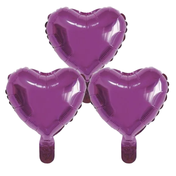 Globo Foil Corazón 25cm 3uds