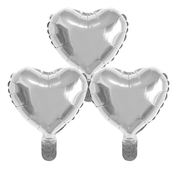 Globo Foil Corazón 25cm 3uds