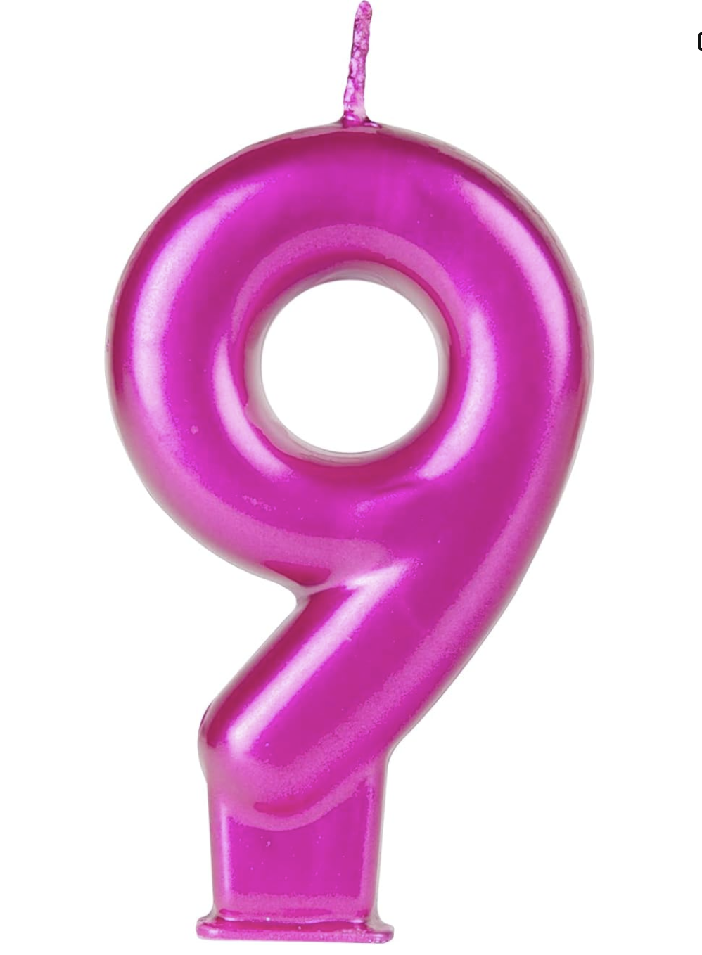 Vela Número 0-9 Rosa Fucsia 9cm