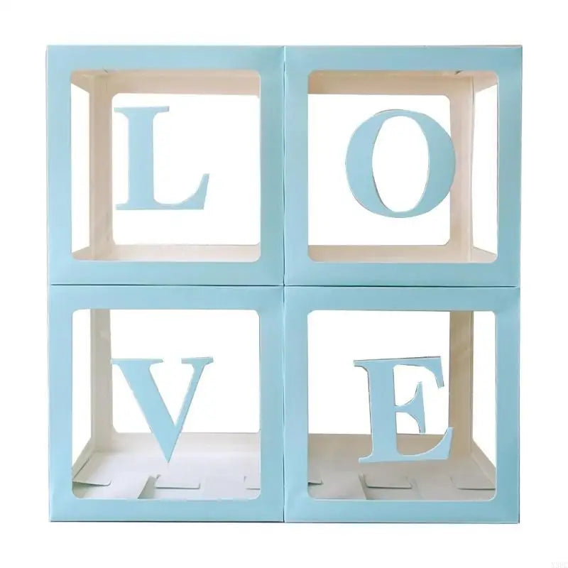 Cajas Decorativas "LOVE" para Boda y Eventos 30x30 cm,Set 4 uds