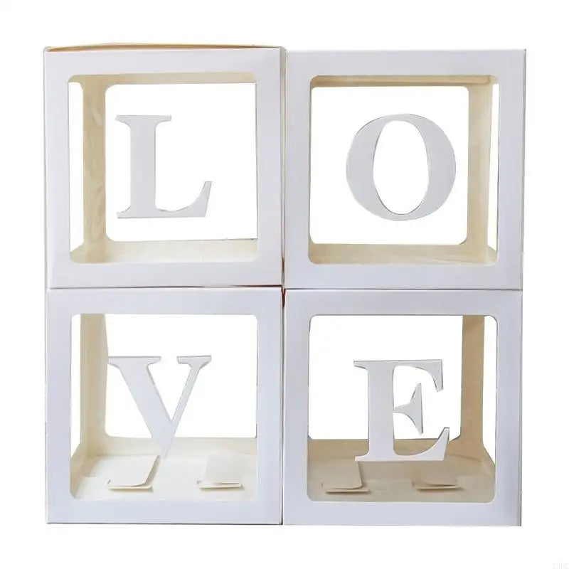 Cajas Decorativas "LOVE" para Boda y Eventos 30x30 cm,Set 4 uds
