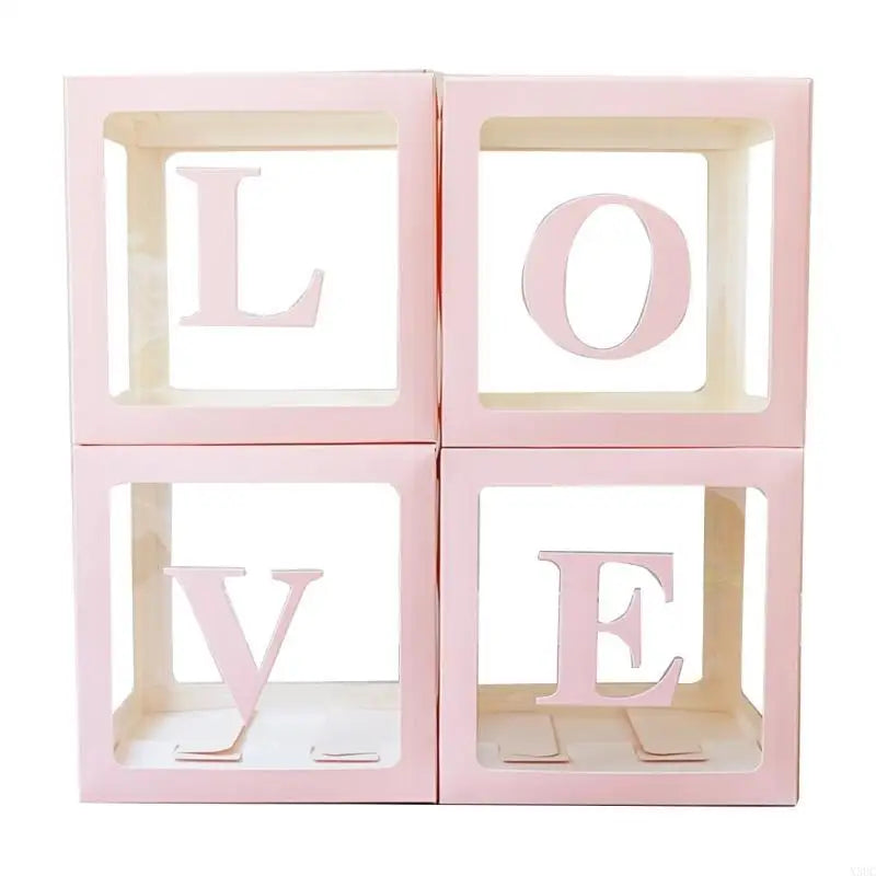 Cajas Decorativas "LOVE" para Boda y Eventos 30x30 cm,Set 4 uds