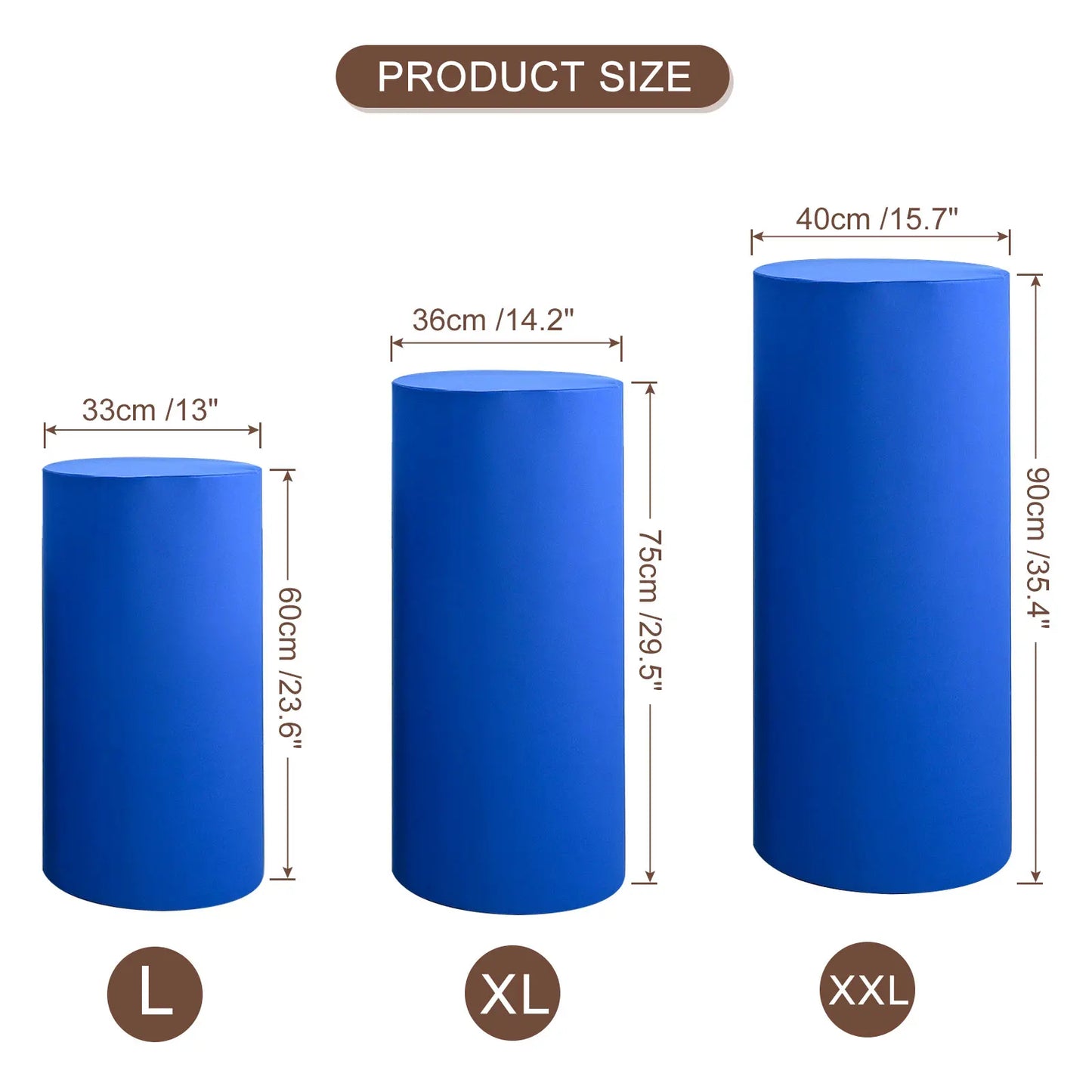 Fundas Elásticas para Pedestales Cilíndricos - Set de 3 Piezas