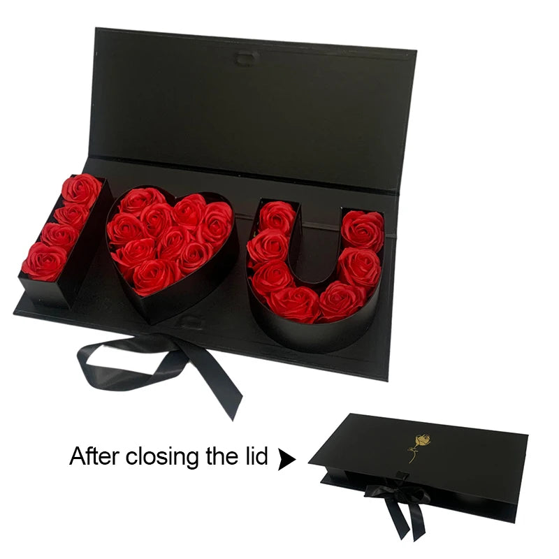 Caja de Flores "Te Quiero" para Regalos Románticos 45x18x5 cm