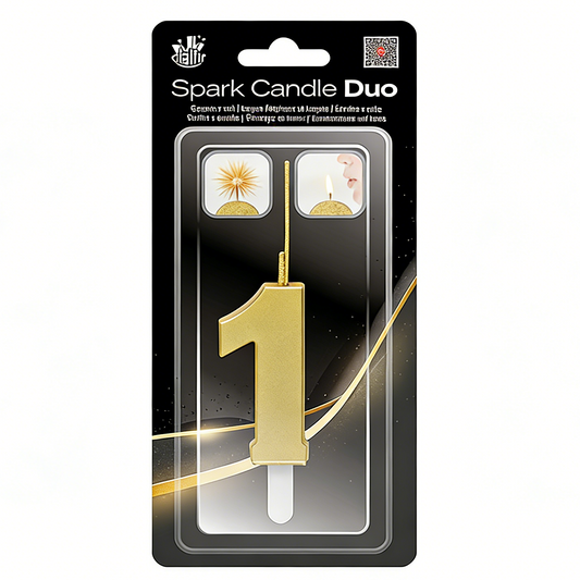 Bengala Número 0-9 Oro 7cm - Sparkler Vela Cumpleaños