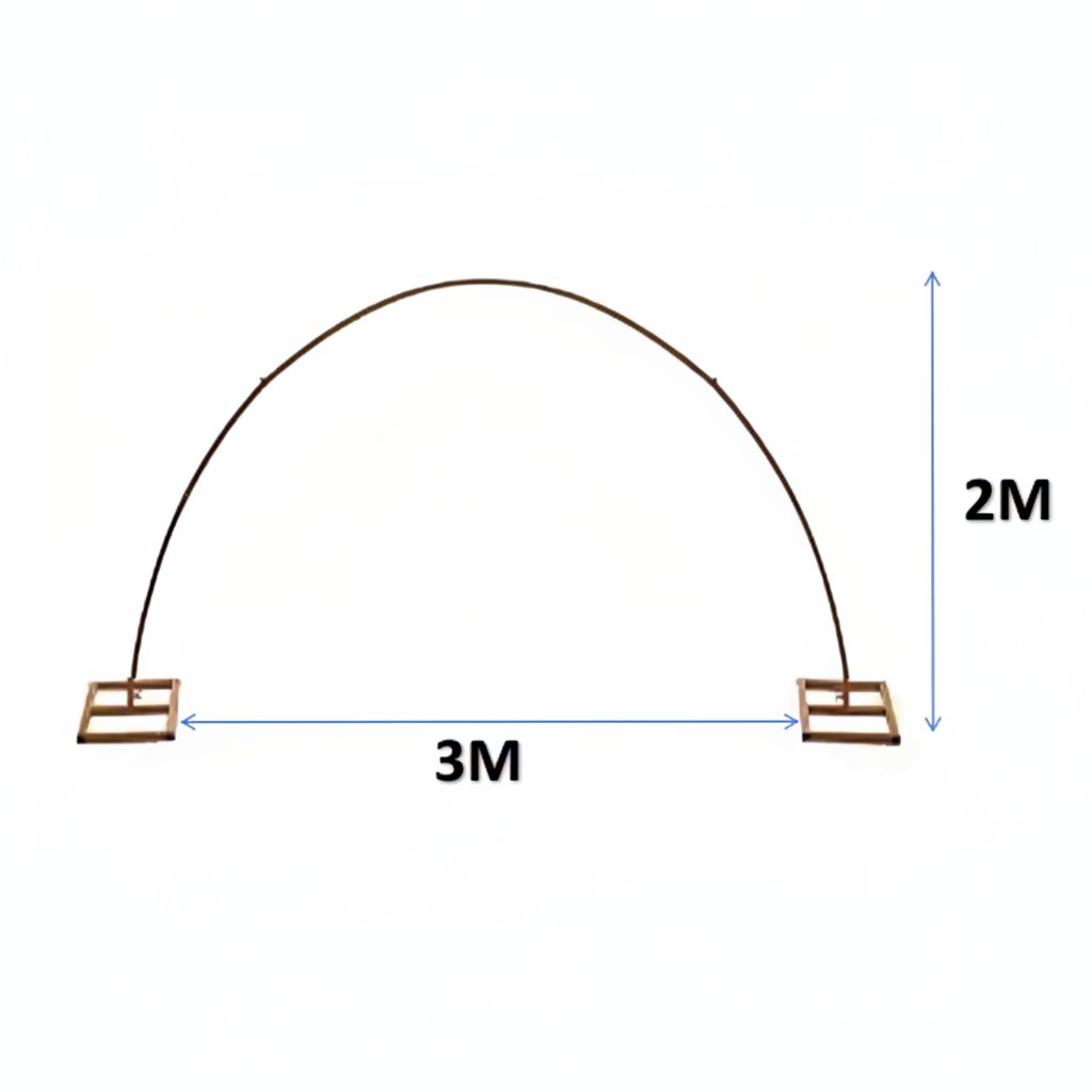Arco Elíptico de Metal Dorado para Globos 2*3m