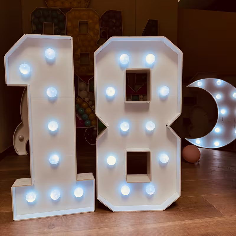 Número Luminoso KT 100cm con Luz Blanca o Amarilla