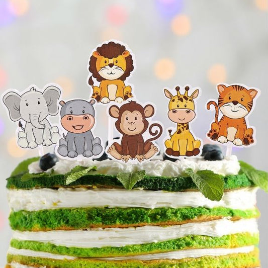 Toppers Animales de la Selva para Tarta 6 uds