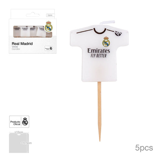 Velas Camiseta Real Madrid Cumpleaños 5 uds