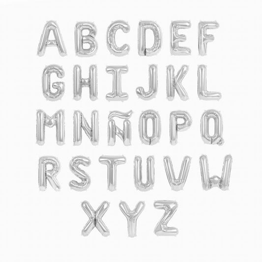 Globo Foil Letras 40 cm Plata