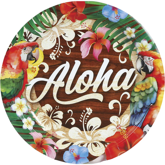 Platos Hawai Aloha 23cm Pack 6 uds