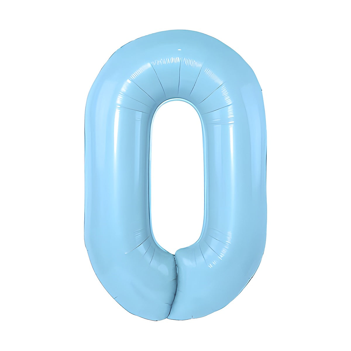 Globo Foil Número Gigante Aluminio 100cm (40") Azul Celeste Número 0