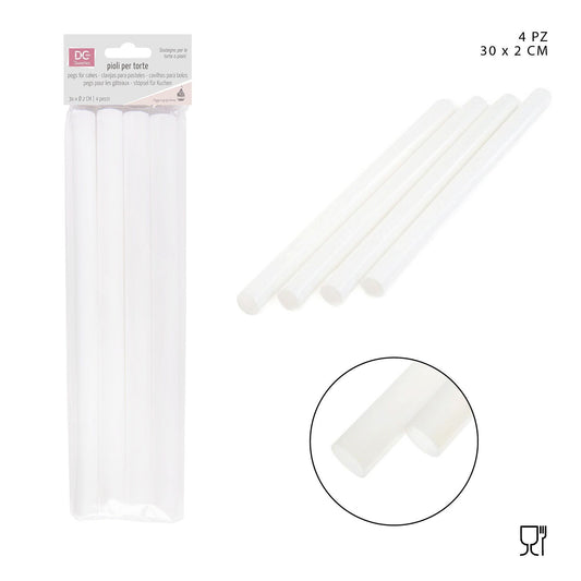 Pilares de Plástico para Tartas 30 x 2 cm 4 uds