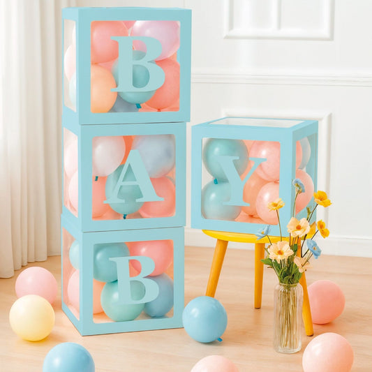 Cajas para Globos BABY Transparentes 30 x 30 cm 4 uds