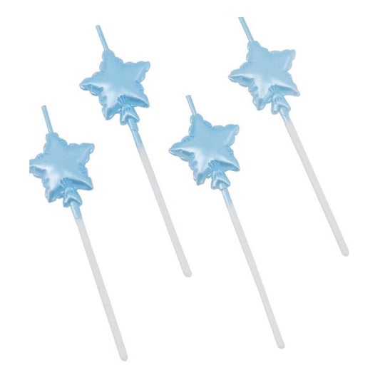 Velas Estrella Azul Perlado 10,8 cm 4 uds