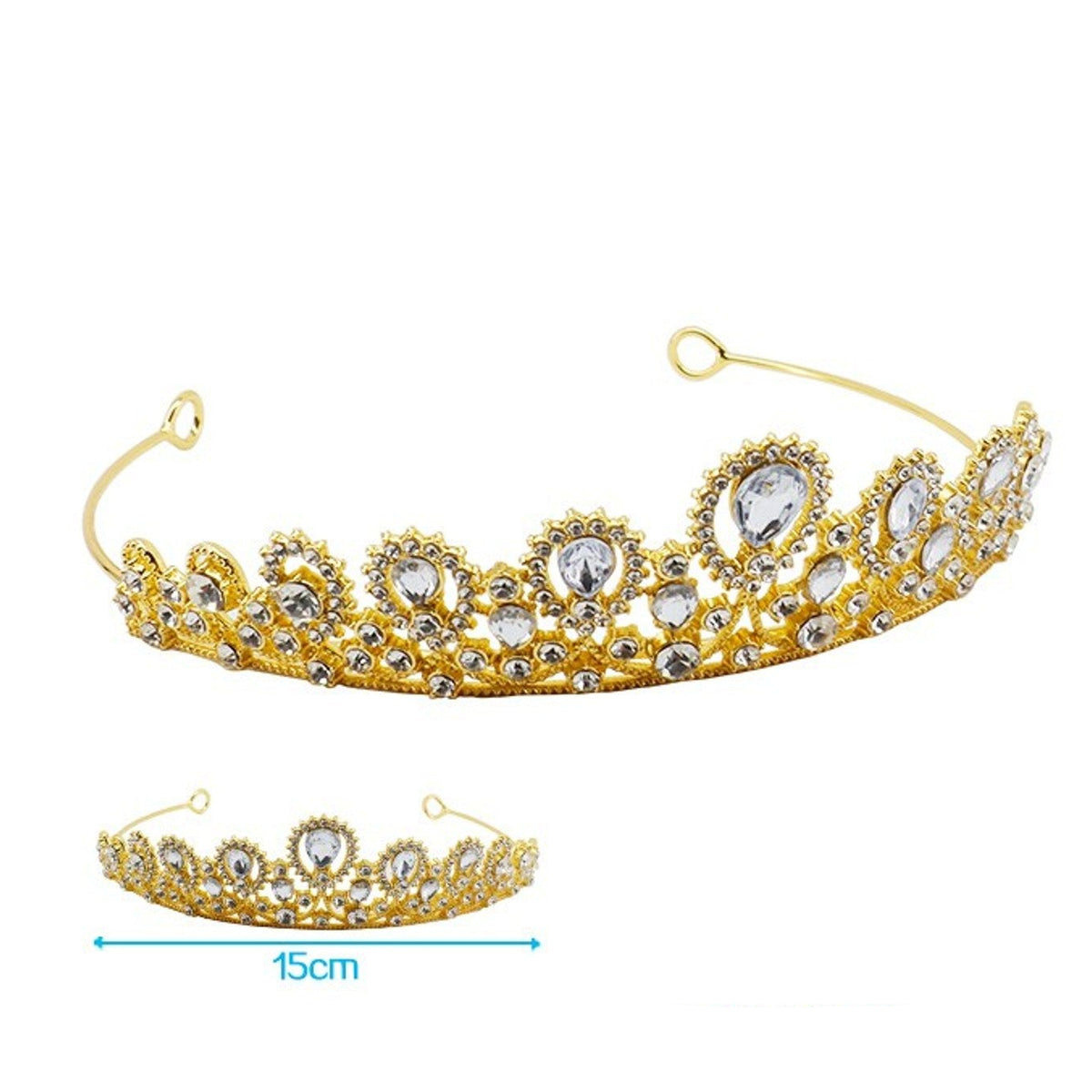 Corona Tiara de Metal con Gemas 15 cm
