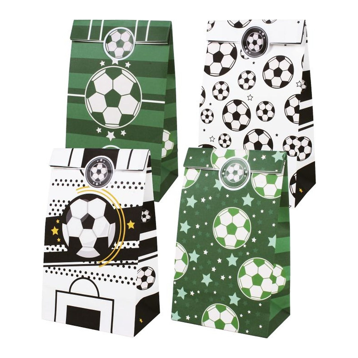 Bolsas de Papel Fútbol 12x20x8 cm 4 uds