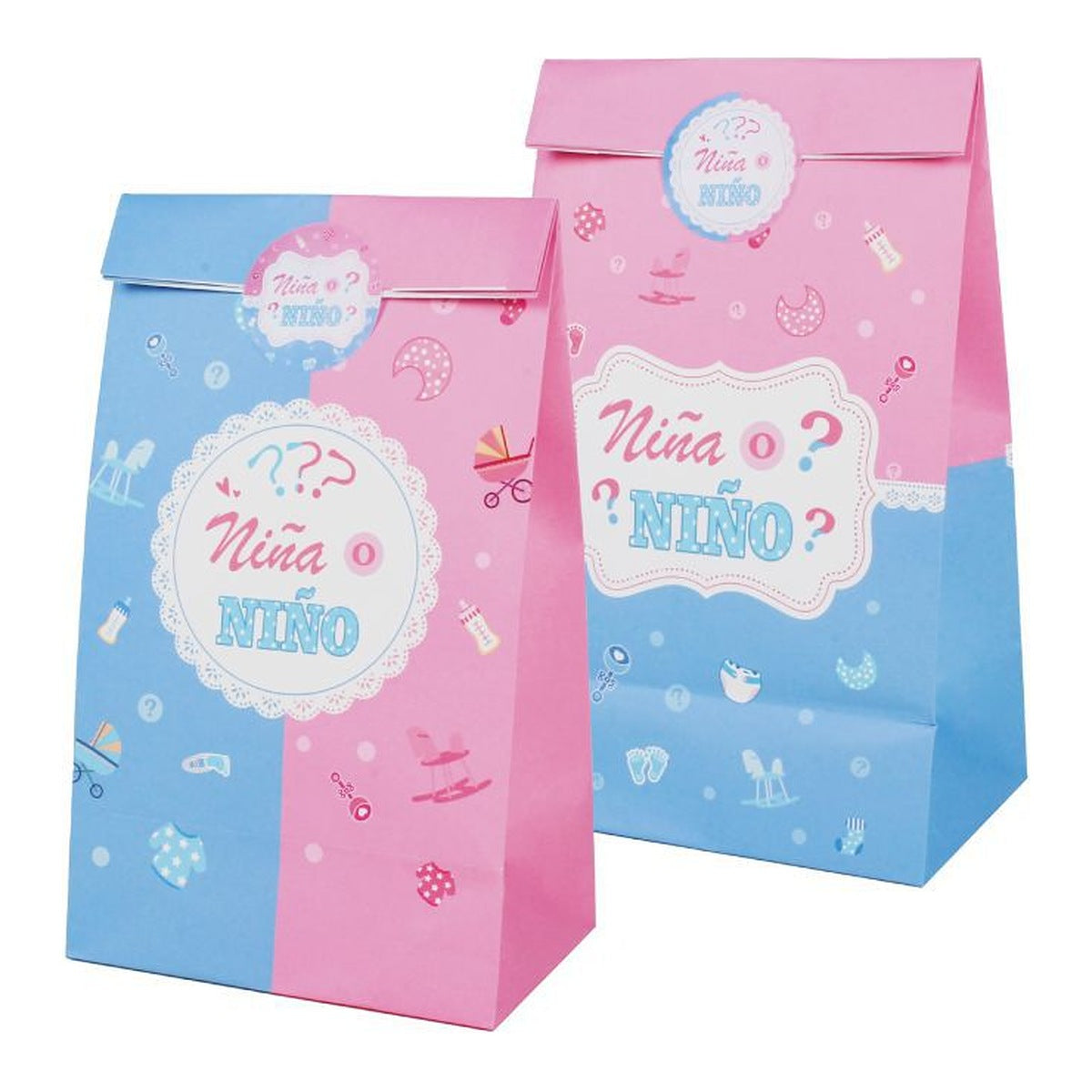 Bolsas de Papel ¿Niña o Niño? 12x20x8 cm 4 uds