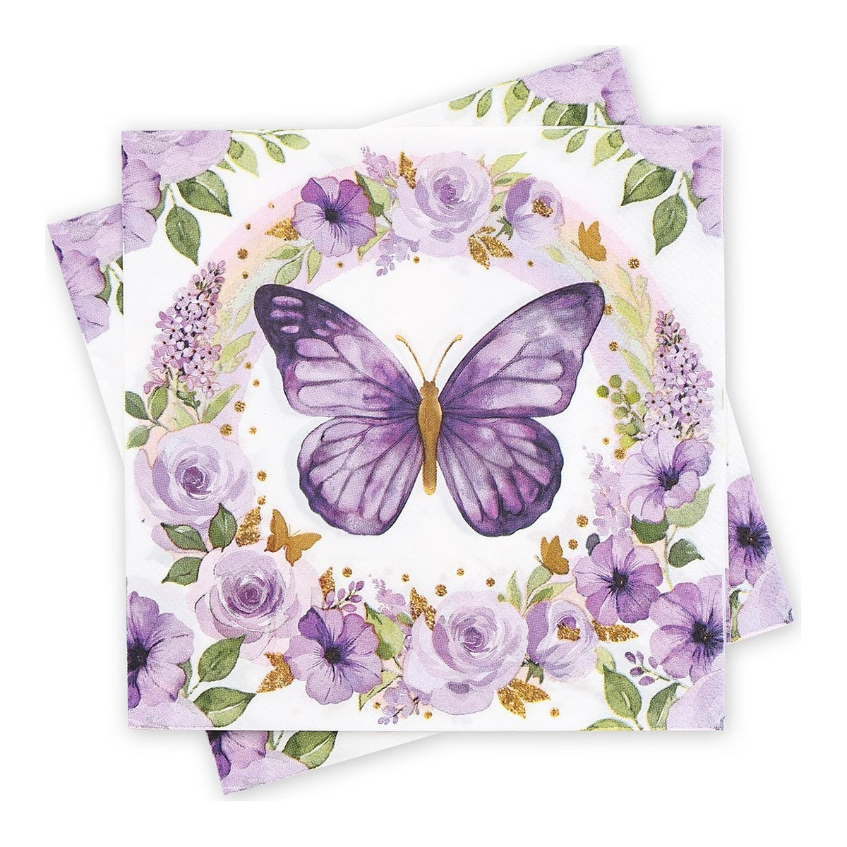 Servilletas Mariposa Lila 33x33 cm 12 uds