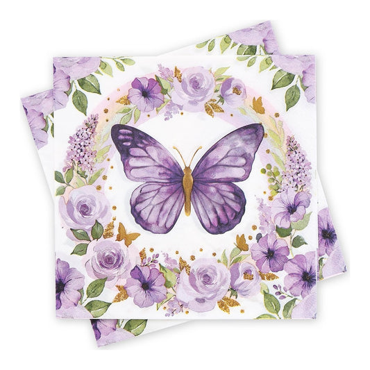 Servilletas Mariposa Lila 33x33 cm 12 uds
