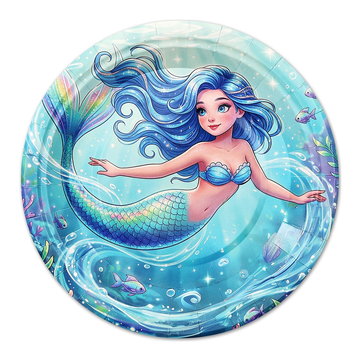Platos Cartón Sirena 6 uds - 18cm y 23cm