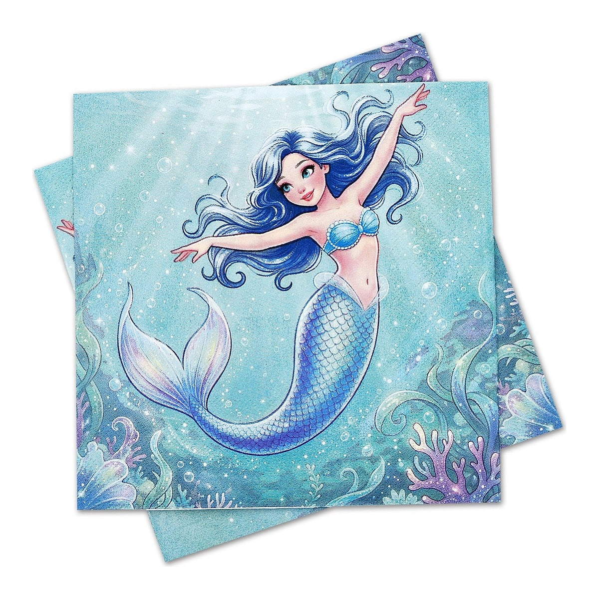 Servilletas Sirena 33x33 cm 12 uds